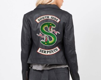 IRON ON PATCH Riverdale Jacket diy South Side Serpants Embroidery Patch Serpant Jughead Cole Sprouse Halloween Costume
