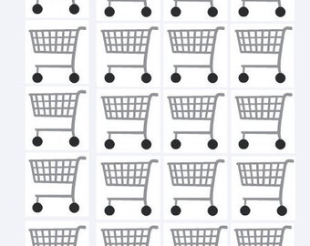 Printable Shopping Cart Stickers half-inch round 120 per
