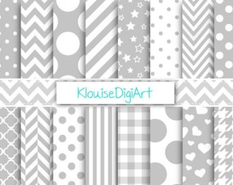 Light Gray and White Digital Printable Papers for Personal and Small Commercial Use (0051)