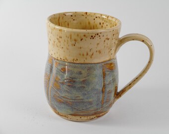 Large coffee mug - ceramic mug - blue coffee mug - pottery mug M120