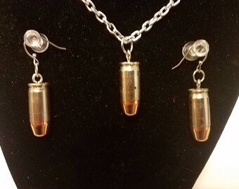 Silver 380 Brass And Bullet Earrings / Optional Charm Handmade Jewelry