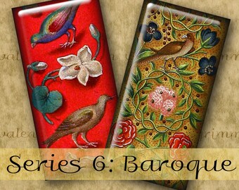 1x2 inch BAROQUE ILLUMINATIONS Series No. 6 Digital Printable Domino collage sheet for Pendants Crafts
