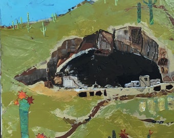 Ancient Dwellings Mixed Media On Canvas