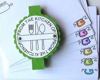 RECIPE CARDS Hand Stamped and Colored