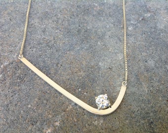 Cz Pendant, CZ Necklace, Cubic Zirconia Jewelry, Silver CZ Pendant, Silver CZ Necklace, Cubic Zirconia Necklace