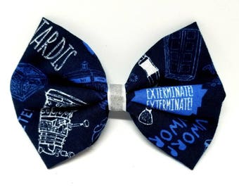 Doctor Who Exterminate! - Unique Doctor Who Birthday Gift - Doctor Who Dog Bow Tie - Doctor Who Hair Bow - Doctor Who Cat Bow Tie