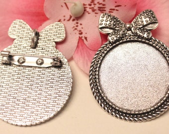 1 brooch pin silver knot ring 30mm
