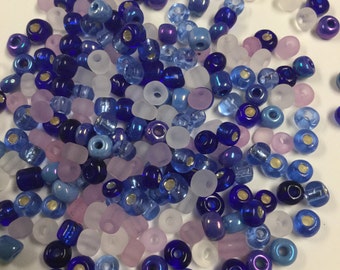 Sapphire Seed Beads Mix, Size 6 Seed Beads, peyote stitch, brick stitch, right-angle weave, 6/0 Seed Beads, 115 Grams Seed Bead, 450, 312a
