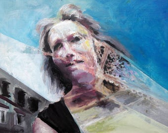 Portrait 1, acrylic on canvas panel