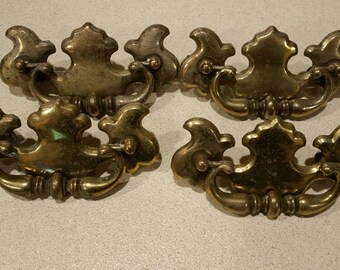 Vintage brass/metal drawer pulls
