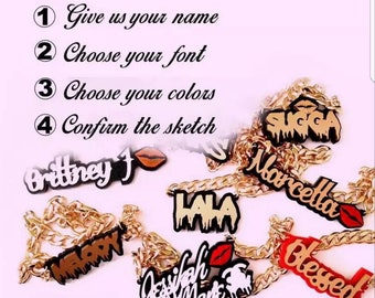 90s inspired custom name chain