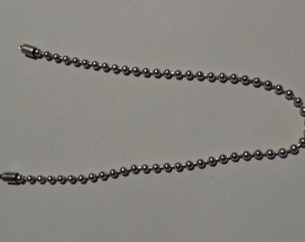 ball chain with end caps silver 32 cm