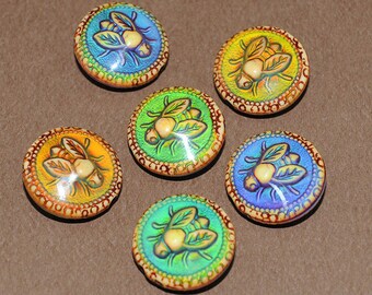 Mood Beads - Honey Bee - Color Changing Mood Bead - 19mm - 2 pieces