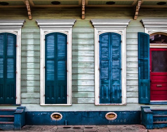NOLA Red and Blue Doors - New Orleans Architecture