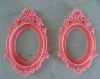 set of 2 holders vintage cameo 40 x 30 mm
