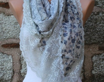 Floral Lace Scarf Summer Cowl Scarf Bridal Accessories Bridesmaid Gift Gift Ideas For Her Women Fashion Accessories Teacher Gift