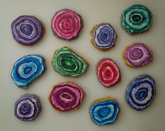 Agate Slice Cookies - One Dozen Decorated Cookies
