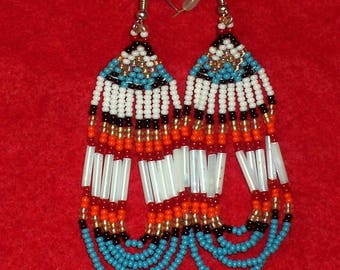 Native American Beaded Loop Earrings