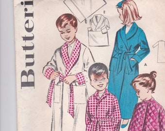 ON SALE 1960's Sewing Pattern - Butterick 9056 Childs Dressing Gown/Robe size 6 factory folded complete