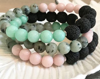 Stackable, Girl Tribe Essential Oil Diffuser Bracelet, Lava Bracelet