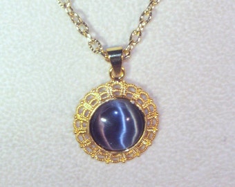 Cat's Eye Cabochon Necklace - Choice of Colors