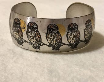 Vintage Owl Cuff Bracelet; Reed & Barton