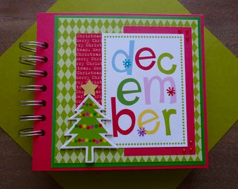 CLEARANCE - Christmas Scrapbook Album, Pre-made Christmas Scrapbook, Christmas Mini Album