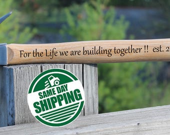 engraved hammer, fathers day gift for husband, Husband Fathers Day, Husband Fathers Day Gift, Engraved Hammer Building a Life Together