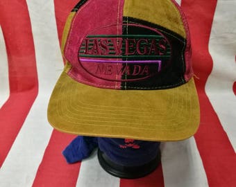 vintage LAS VEGAS NEVADA block colour very nice design snapback cap hat rayon 100%