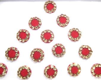 Bridal Red Round Bindis ,Round Bindis,Velvet Red Bindis,Wedding Round Bindis,indian bindi,Bollywood Bindis,Self Adhesive Stickers Pack