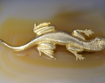 Yellow Gold Filled Lizard Pin