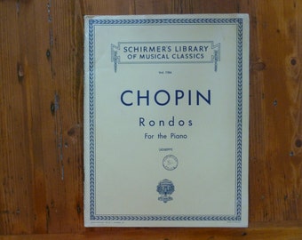 Vintage Sheet Music Book, Chopin Rondos for the Piano, 1916 Copyright, Published in London, Classical Sheet Music