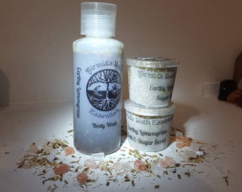 Earthy Lemongrass, Sugar Scrub, Salt Scrub, Body Wash