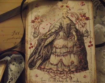 Marie Antoinette Gift Tags With Satin Ribbon Tie