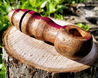 Wooden Smoking Pipe Dark Figured Maple Purpleheart Red Oak Bohemian Inhaler free screens