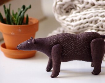 Brown bear. Soft sculpture.