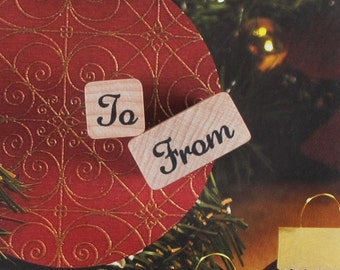 Mini Rubber Stamp To and From Set