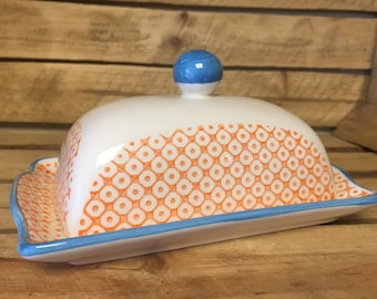 Ceramic Butter Dish - Orange