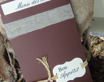 Country as a clutch wedding menu