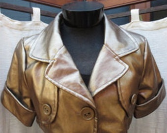 Medium Vintage Faux LEATHER Blazer