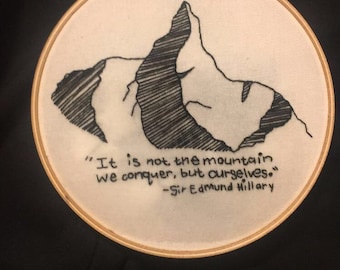 Mountain & Quote embroidery hoop