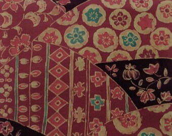 Vintage Japanese Silk Kimono Fabric Batique Kiredori