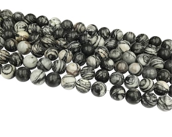 1Full Strand Spider Web Jasper Round Beads 8mm 10mm Wholesale Gemstone For Jewelry Making