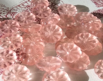 Rosettes en verre Vintage Rose tchèque ou allemand