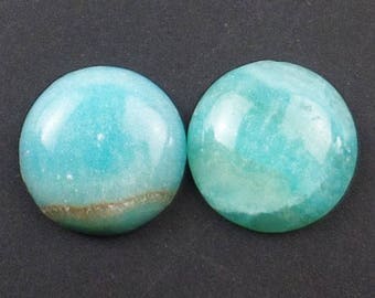 20mm Sea Blue Argentina Rhodochrosite Gemstoe Cabochons / Gemstone Pair / Rare Sea Blue Rhodochrosite Gemstone Pair