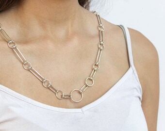 Sterling Silver Necklace - 925 Silver Necklace - Sterling Silver Link Necklace - Sterling Silver Chain Necklace - Gift for Her