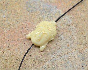 1 x resin China off white Buddha head bead