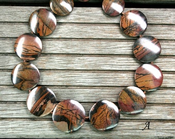 Indian Paint Jasper round disc beads (ETB01012)