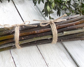 Willow set of 25 pcs Material for needlework Dry branches Wood pieces Willow decoration Natural sticks Wooden Craft supply Tree Branch Decor