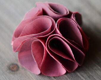 dusty rose pink / wholesale shabby chic fabric flowers / wedding flowers / embellishments appliques diy supplies / headband flowers